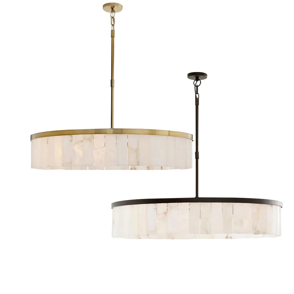 Round Marble Chandelier Ceiling Light Fixture for Kitchen Dining Room