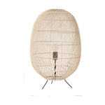 Rattan Ball Floor Lamp for Living Room, Bedroom, Study - Hand-Woven Wood Floor Light