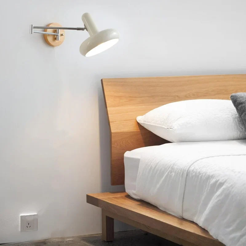 Afralia™ Cream Iron Art LED Wall Lamp for Bedroom Living Room Decor