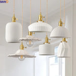 White Ceramic LED Pendant Lamp Modern Hanging Light Fixtures