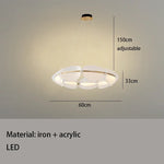 Scandinavia Ring Pendant Acrylic Chandelier Ceiling Light for Living Dining Room