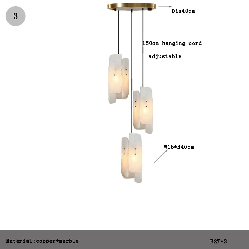 Moonshade Natural Marble Pendant Lights