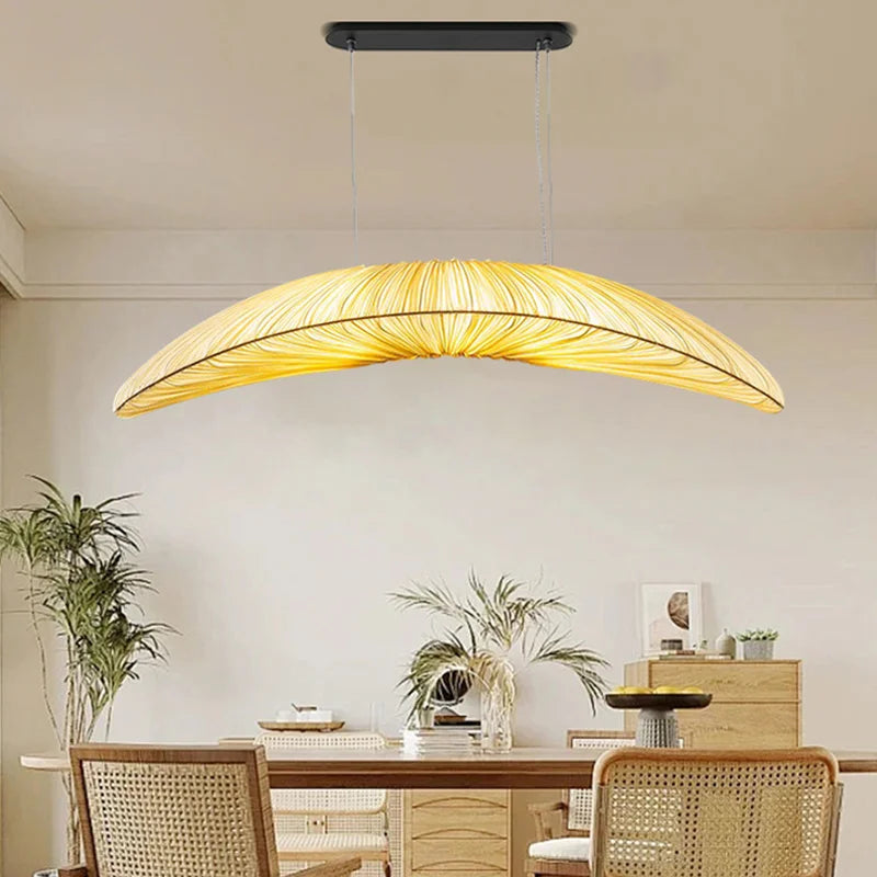 Wabi Sabi Fabric Pendant Light for Dining Room and Bar Decor