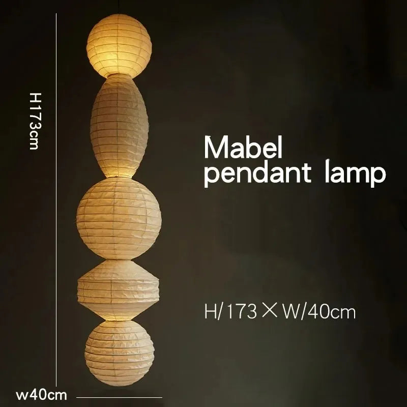 Akari Paper Pendant Lamp by - Noguchi Style Chandelier for Living Room & Bedroom