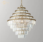 Crystal Pendant Chandeliers Modern Round Hanging Lamps for Bedroom & Living Room