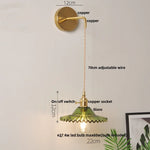 White Glass LED Wall Lamp with Pull Chain Switch, Modern Nordic Design