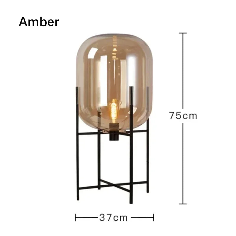 Modern Glass LED Floor Lamp for Living Room, Bedroom, Dining, and Home Decor