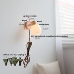 White Glass LED Wall Sconce Modern Nordic Home Decor Light