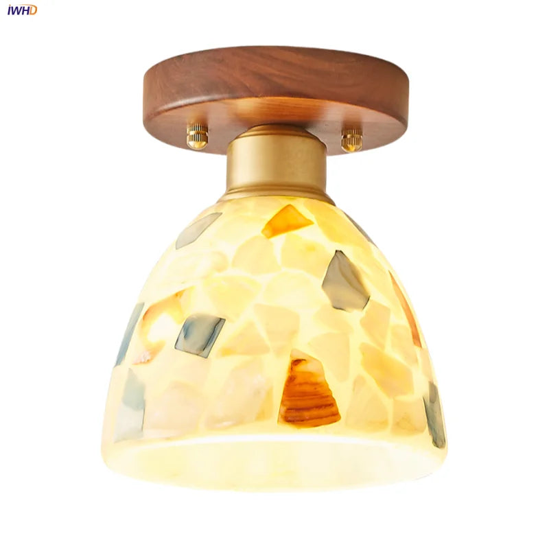 Shell Tiffany Glass Canopy LED Ceiling Light