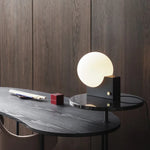 Metal Table Lamp with Glass Ball - LED Desk Light