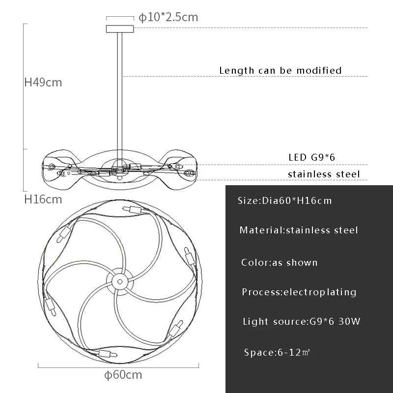 Modern Metal Ceiling Chandelier: Minimalist Design, Retro Style, LED Lights for Living Room