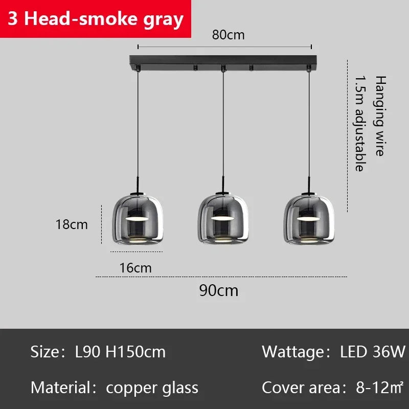 Modern Glass LED Pendant Lights for Dining Room Kitchen Table & B&B Loft Stair Chandeliers