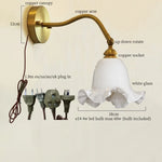 Afralia™ Glass LED Wall Light Fixture Bedroom Stair Living Room Bedside Lamp Vintage Copper