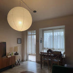Akari LED Pendant Lamp by Afralia™: Japanese Wabi Sabi Round Noguchi Design