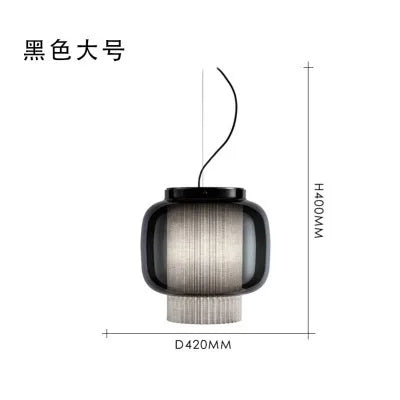 Manila Glass Lantern Pendant Light for Kitchen Living Room Bedroom Retro Decor