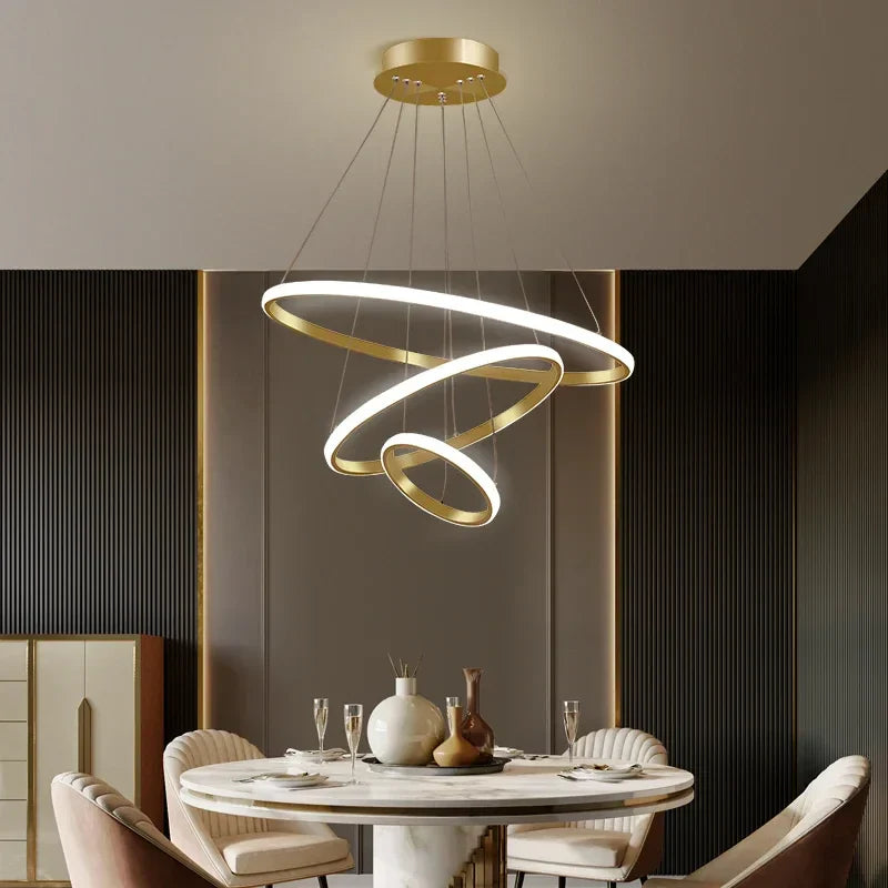 Circles Chandelier Pendant Lamp 3 Rings Ceiling Light