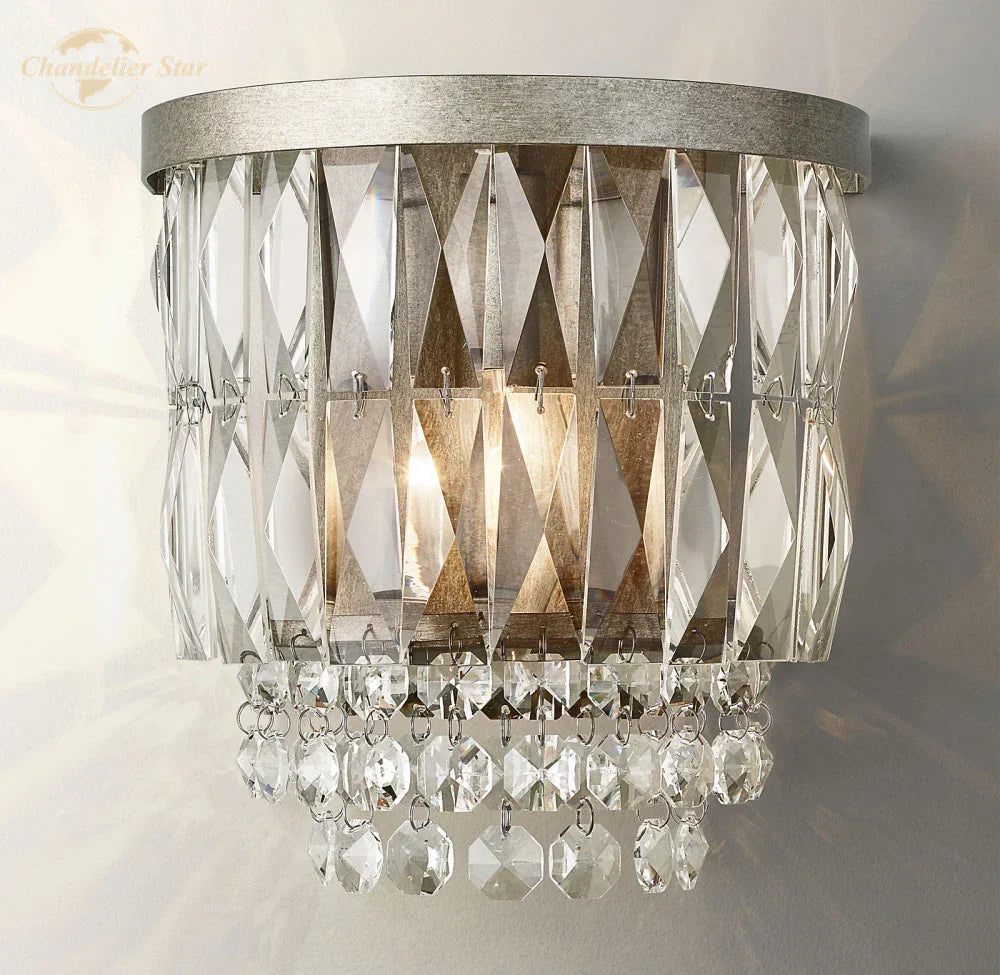 Crystal LED Wall Sconce Light Fixture - Portia Collection