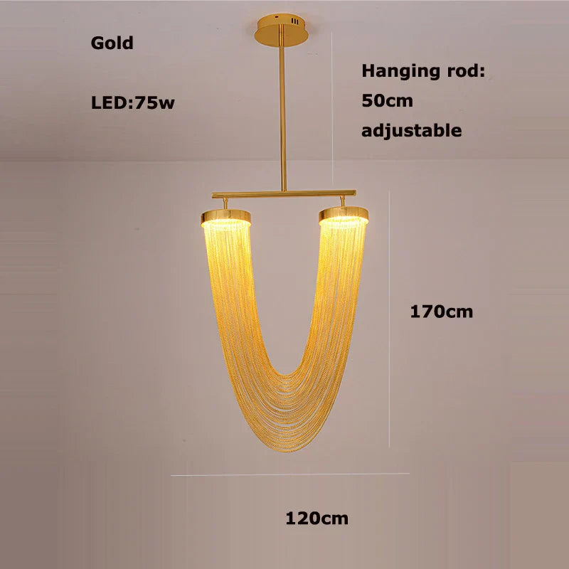 LED Aluminum Ceiling Chandelier Lighting Hanging Lamps for Foyer
