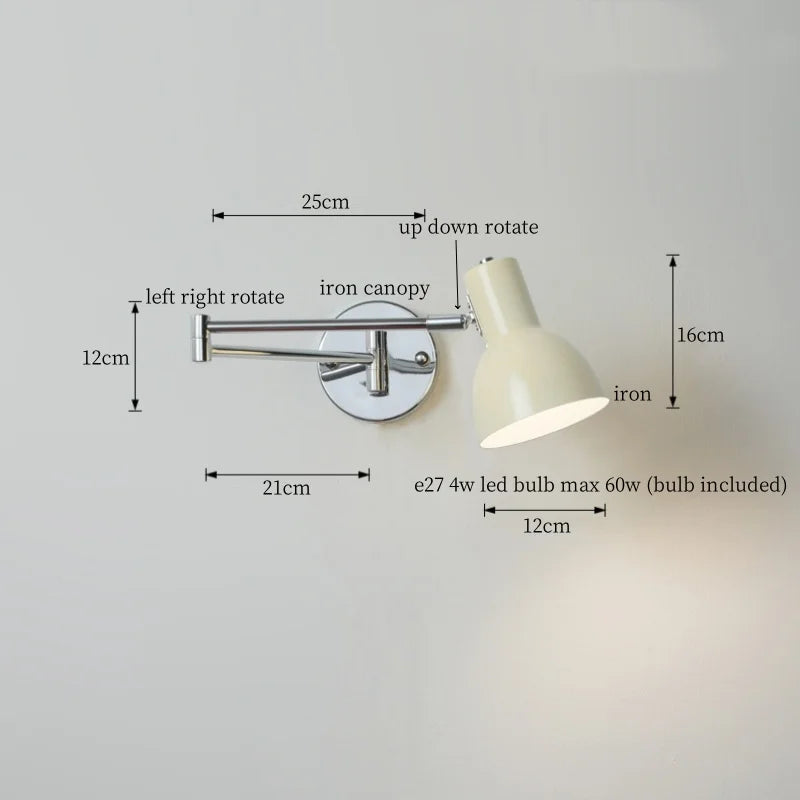 Black Iron LED Wall Sconce for Home Decor - Modern Nordic Style