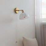 Rotatable Glass Wall Lamp with Pull Chain Switch