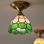 Tiffany Glass LED Ceiling Light - Modern Nordic Style Flush Mount Lamp