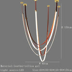 Designer Leather Chandelier Belt Pendant Light for Modern Spaces