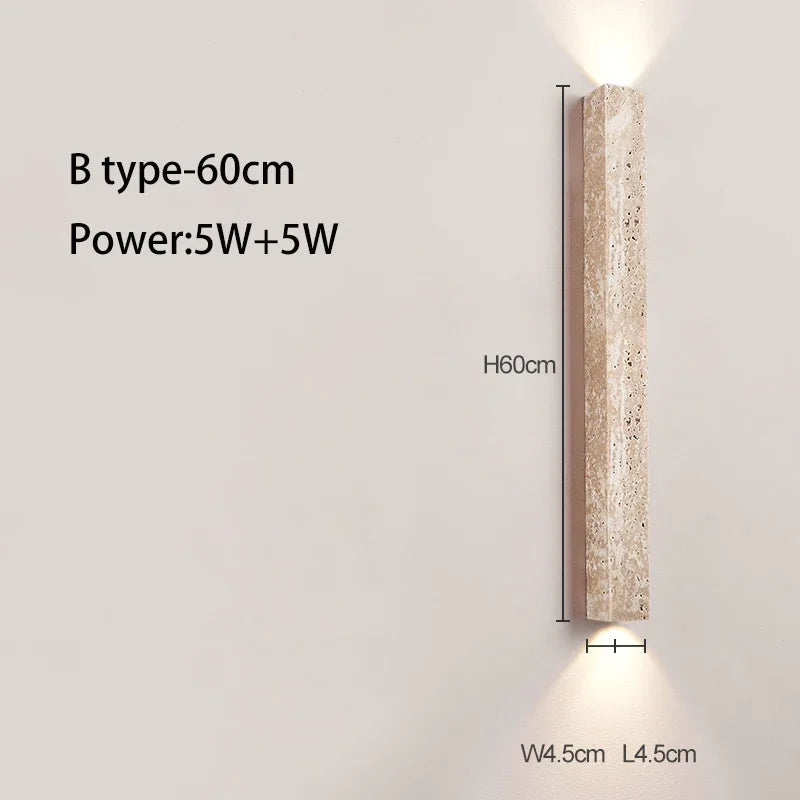 Travertine Wall Lamp Sconce Light for Home Decor & Ambiance