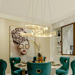 Crystal LED Pendant Lights Remote Control Dimmable Suspension Lamp