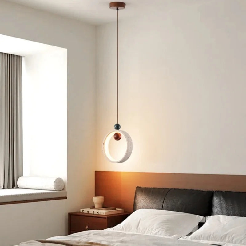 Yellow Travertine LED Pendant Light for Home Decor and Living Spaces