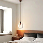 Yellow Travertine LED Pendant Light for Home Decor and Living Spaces