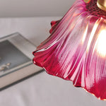 Purple Flower Glass LED Pendant Lamp - Modern Hanging Light