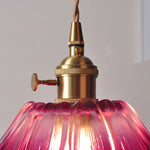 Purple Flower Glass LED Pendant Lamp - Modern Hanging Light