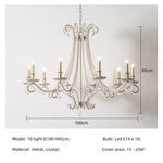 Crystal LED Chandelier: French Living Room Retro E14 Pendant Light for Home Decor