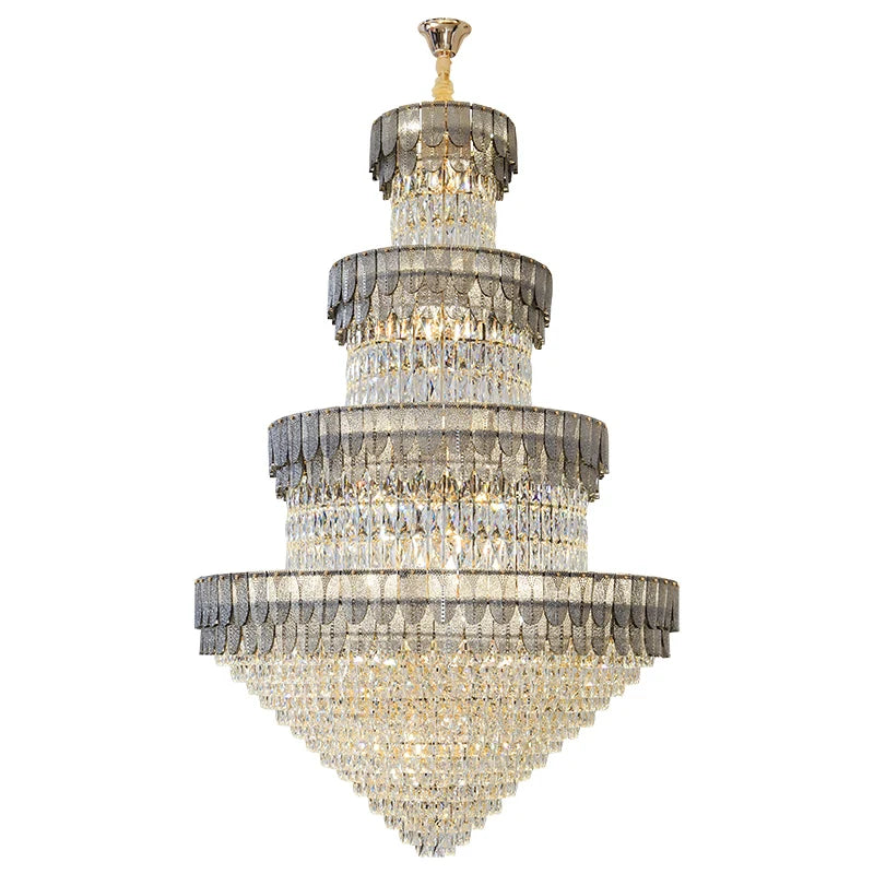European Duplex Villa Crystal Chandelier Loft LED Light