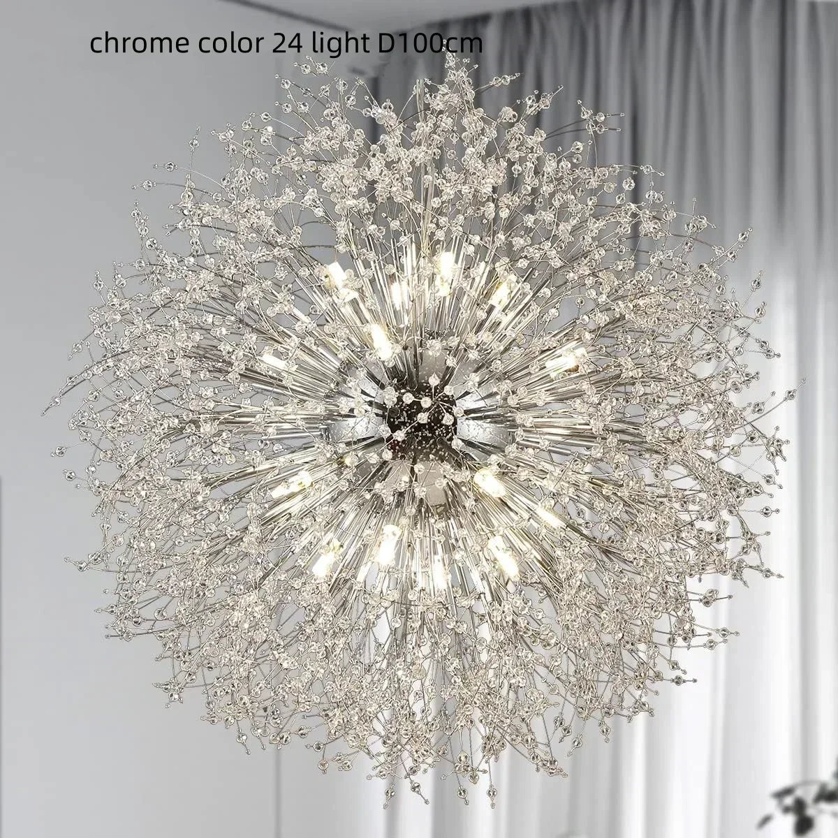 Afralia™ Dandelion Gold/Chrome Chandelier with Crystals, G9 Pendant Lights for Elegant Lighting