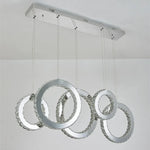 Afralia™ Crystal Circle LED Pendant Chandelier for Dining Room