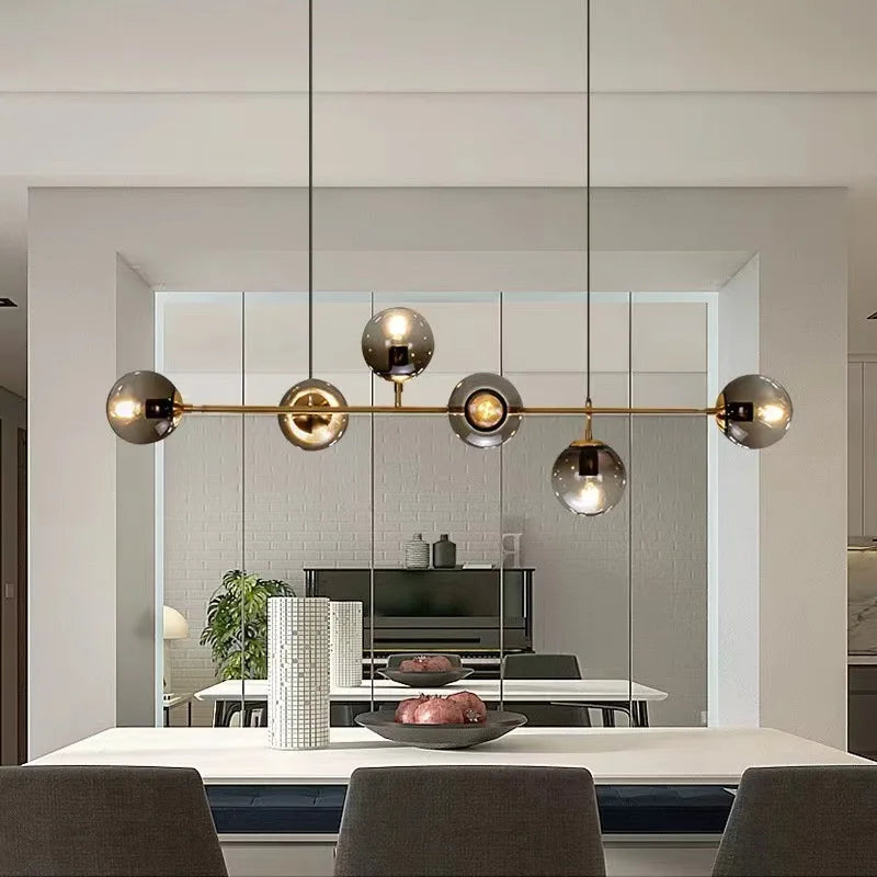 Glass Pendant Chandelier for Kitchen Dining Living Room