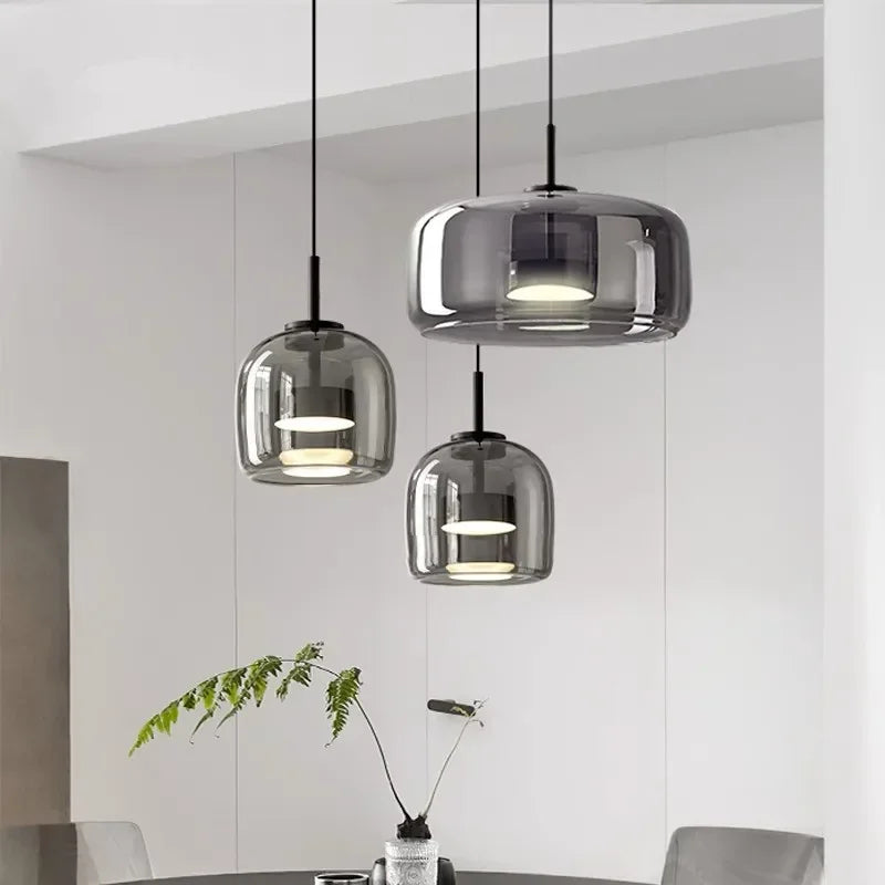 Modern Glass LED Pendant Lights for Dining Room Kitchen Table & B&B Loft Stair Chandeliers