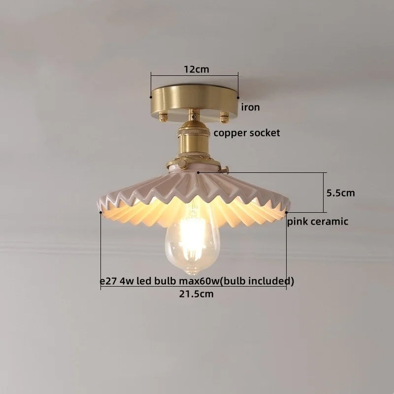 LED Copper Ceramic Ceiling Light for Home Indoor Modern Lighting