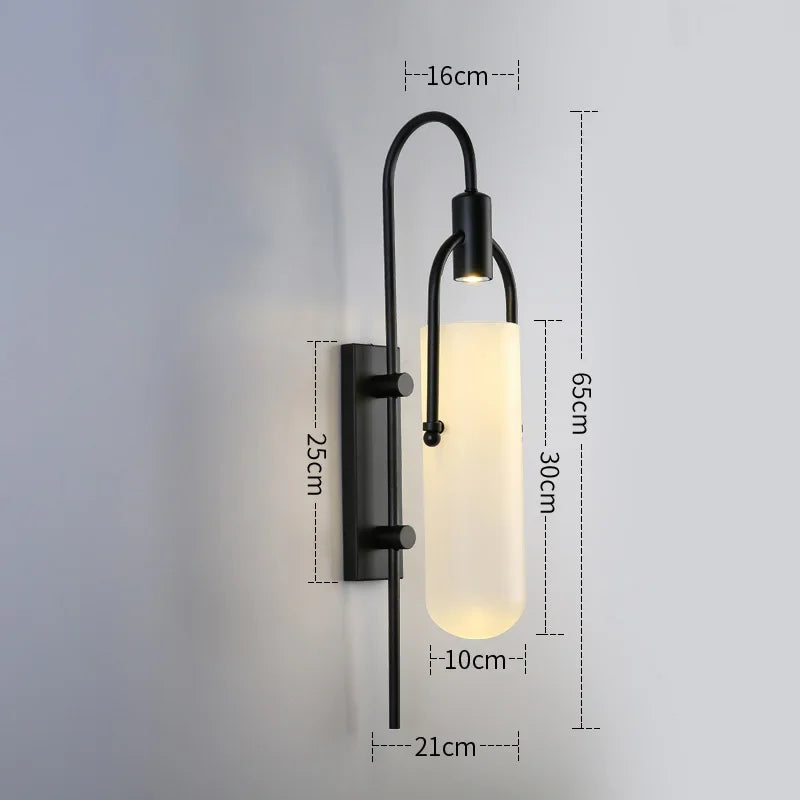 Modern Glass Wall Sconce Light Fixture for Bedside Living Room