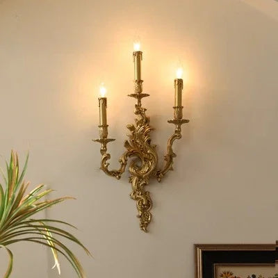 Retro Copper Wall Lamp LED E14 Gold Lustre Luxury Modern Light Fixtures