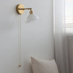 White Glass Copper Wall Sconce LED Stair Light Fixture - Modern Nordic Design