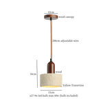 Stone LED Pendant Lamp: Yellow Travertine Mid Century Modern Hanging Lighting