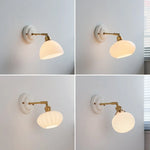 Pumpkin Glass LED Wall Lamps Up Down Rotate Copper Arm - Modern Nordic Wandlamp