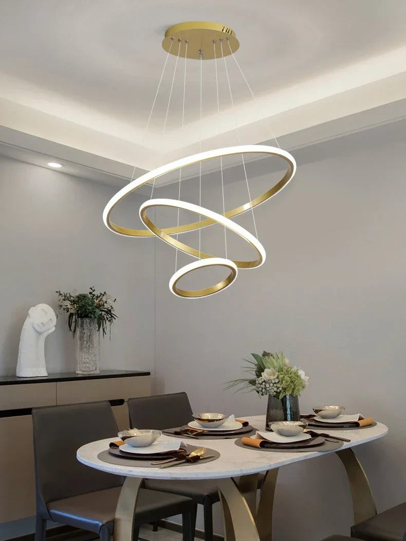 Circles Chandelier Pendant Lamp 3 Rings Ceiling Light