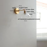 LED Glass Wall Light Fixture Up Down Rotate Modern Living Room Bar
