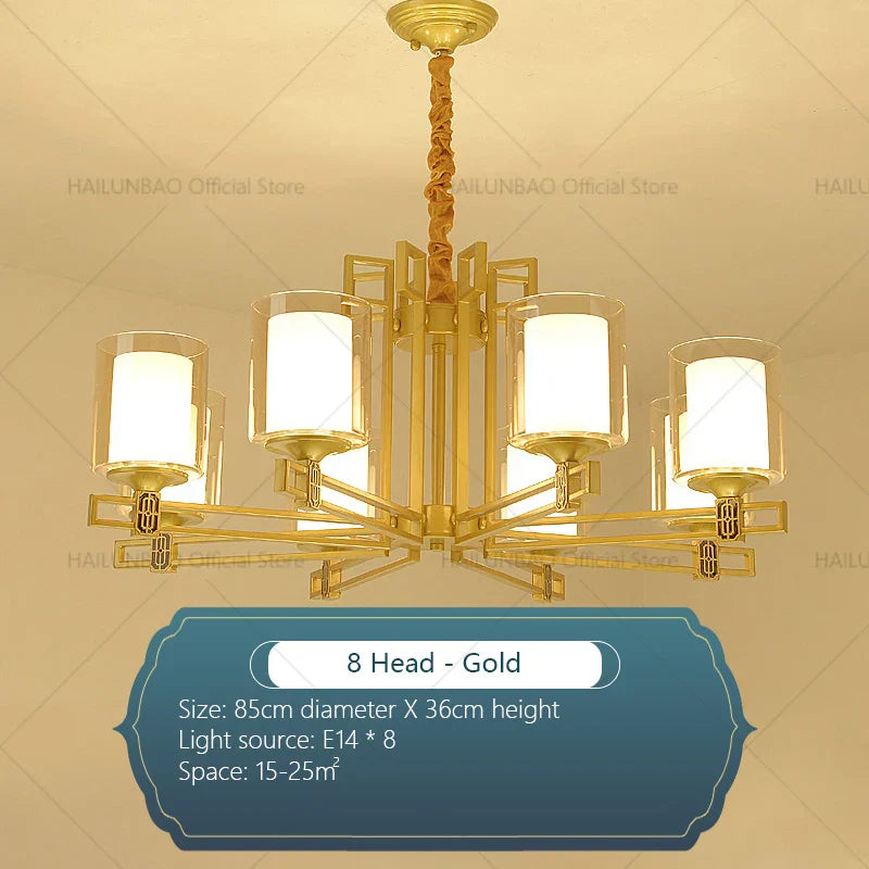 Zen Copper Chandelier for Living Room, Dining Room, Hotel, Restaurant