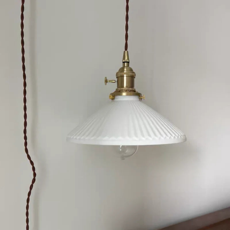 Ceramic Copper LED Wall Lights Pull Chain Switch Nordic Bedside Lamp