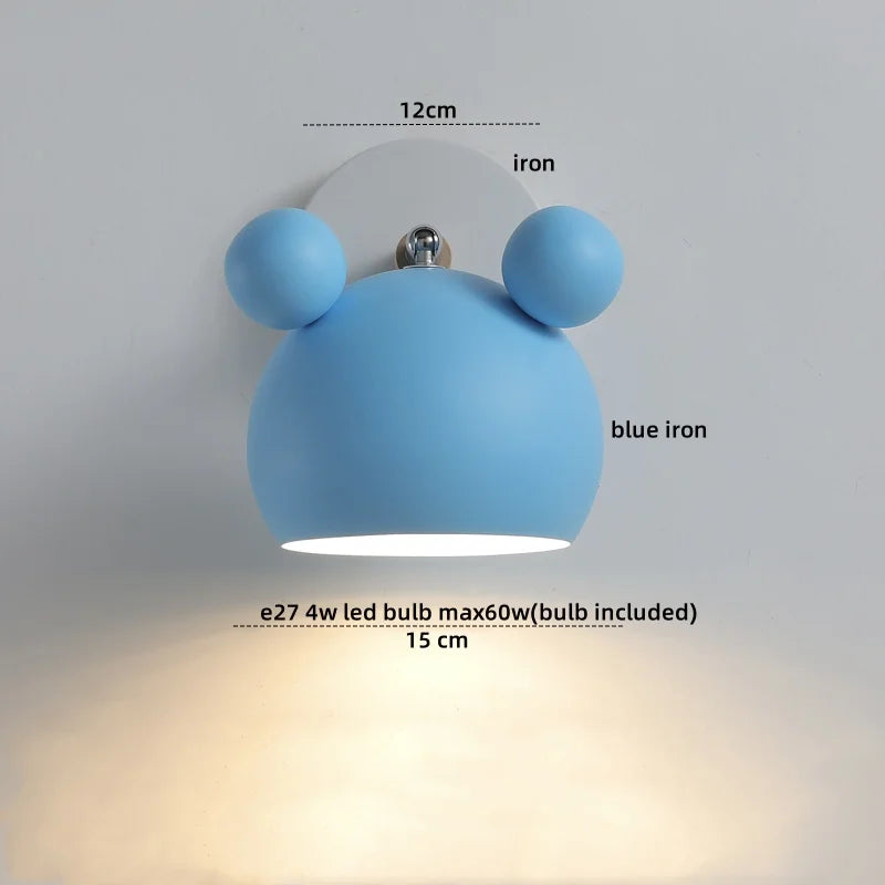 Wood Iron LED Wall Lights with Pull Chain Switch for Modern Living Spaces