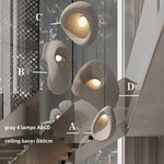 Wabi-sabi Resin Pendant Chandelier | Nordic Villa Stair Decor Droplight